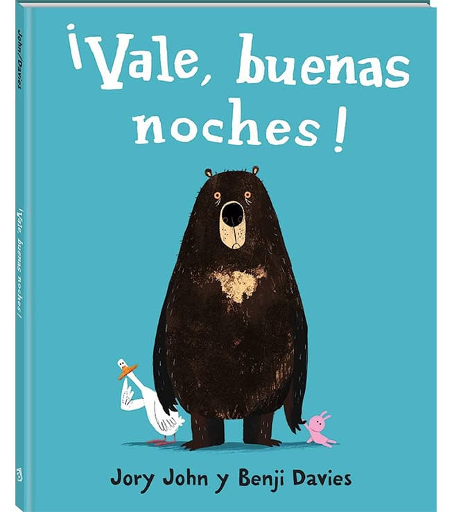 Portada del álbum ilustrado ¡Vale, a dormir ya! de Jory John y Benji Davies con sello DIVERTIDO